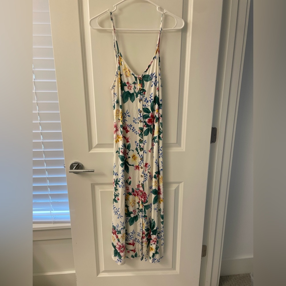 American Eagle Floral Button-Up Maxi Dress, size M